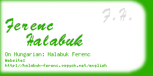 ferenc halabuk business card